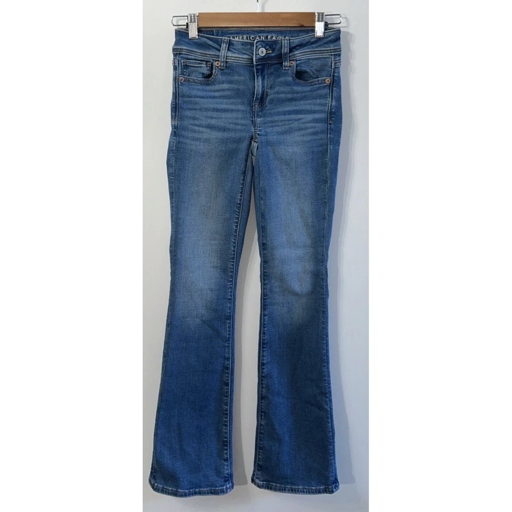 Women's American Eagle Next Level Stretch Kick Boot Jeans Sz 000 Short EC